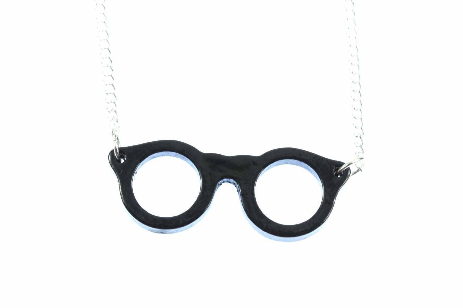 Glasses Frame Necklace 45cm Miniblings Nerd Hipster Horn Glasses Where