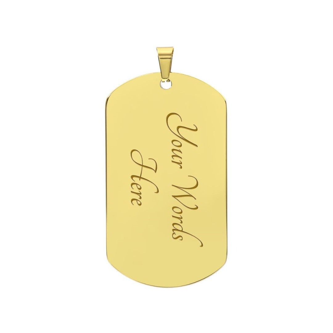 Graphic Dog Tag Pendant + Necklace – Abstract Bull Pastel Pattern