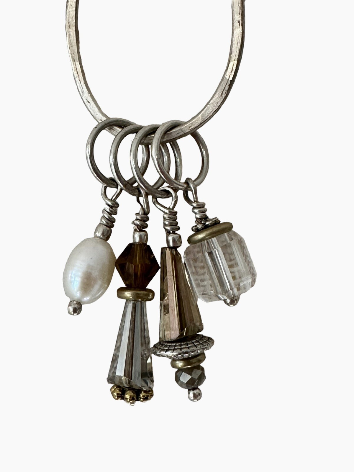 Wool & Wire Stitch Marker Necklace 36” Adjustable Crafting Sewing Fan