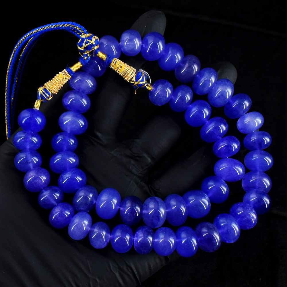 Single Strand 684.00 Cts Blue Sapphire Beaded Best Necklace Jewelry RK 04 E714