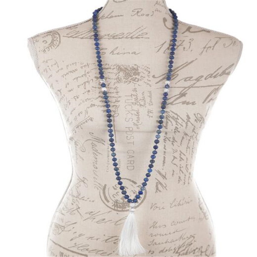 6mm Lapis Lazuli Howlite 108 Beads Gemstone Mala Necklace Beads Yoga Prayer