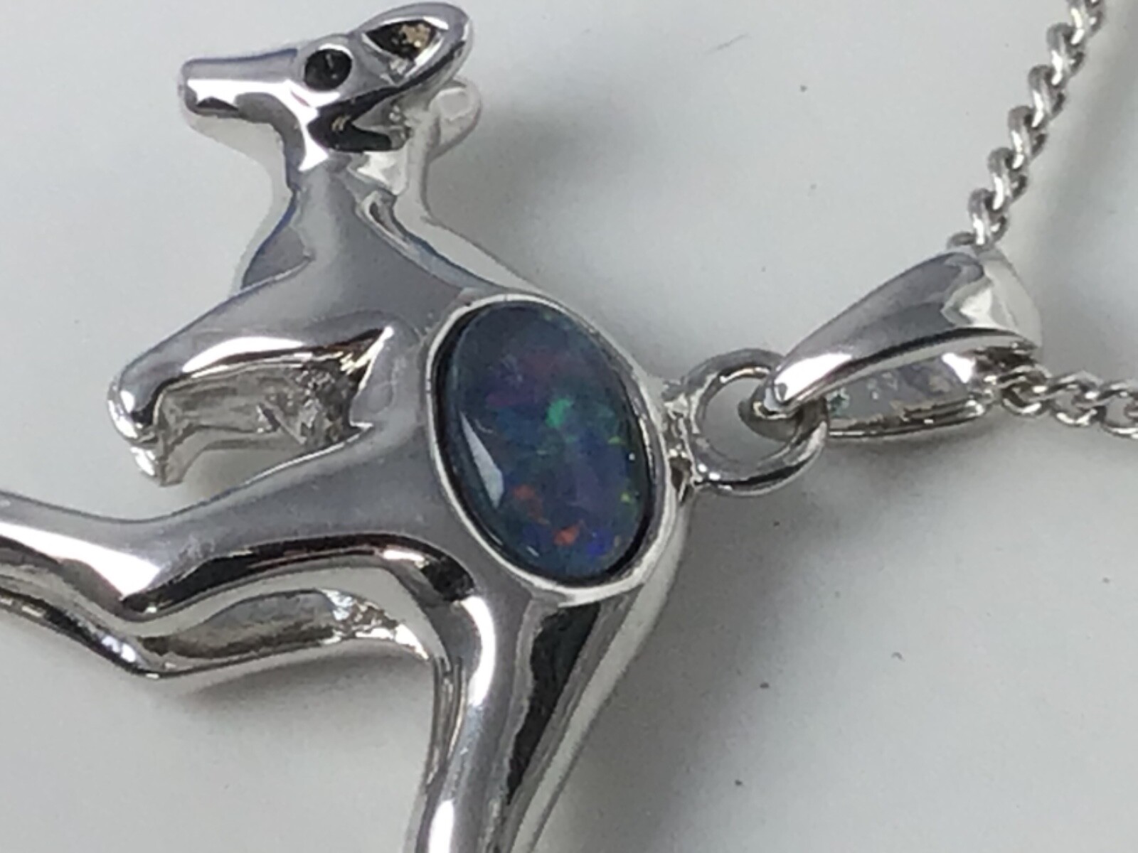 Australian Triplet Opal Kangaroo Necklace Excellent