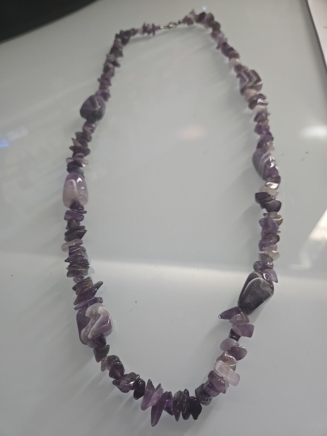 24 Inch Vintage Natural Amethyst Necklace.