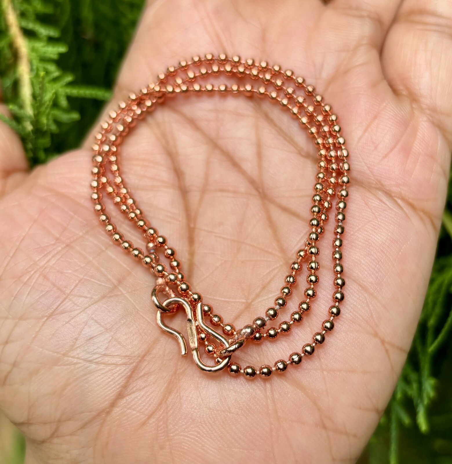 24 inch Pure Copper Solid Ball Chain Necklace, Healing Copper Jewelry, Spiritual