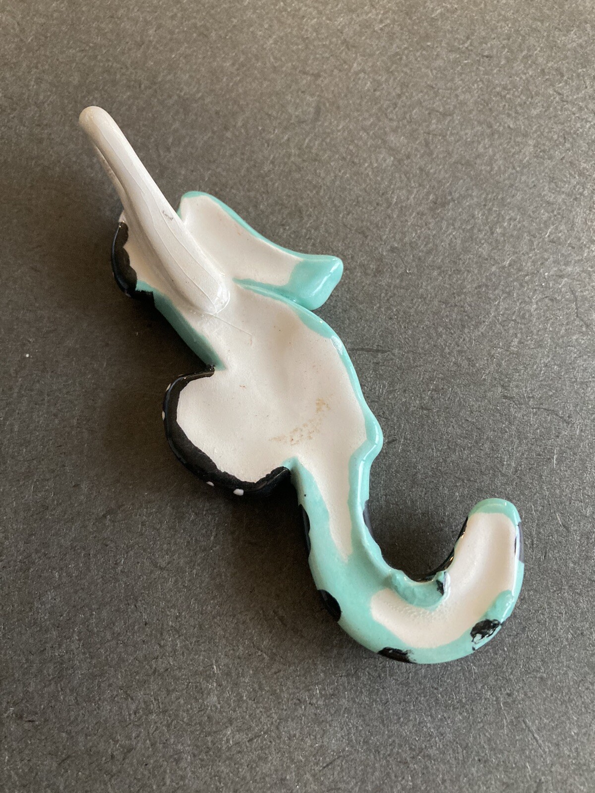 Artisan Ceramic Seahorse Pendant. One Of A Kind. Original. 9.5 Cm