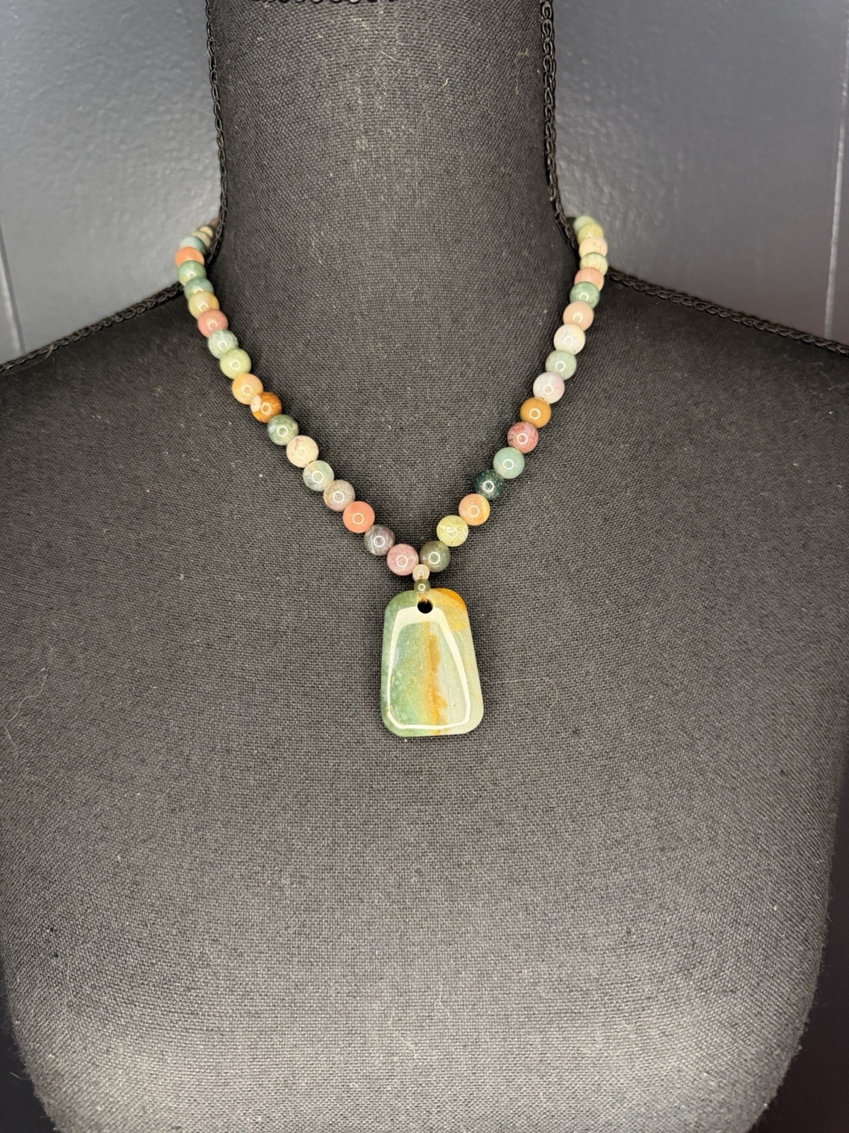 Handcrafted Natural Gemstone Multicolor Beaded Pendant Necklace