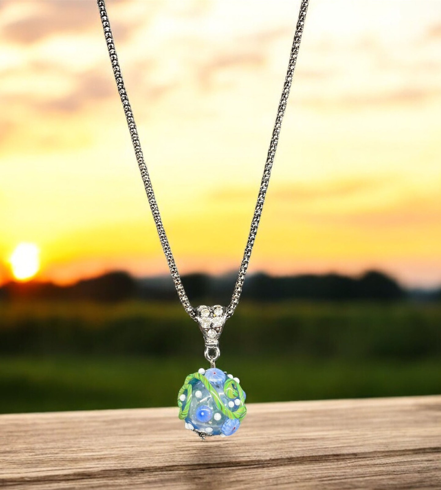 Handmade Lampwork Pendant From Murano Glass 1 Pcs Tamara Yarilo Brand