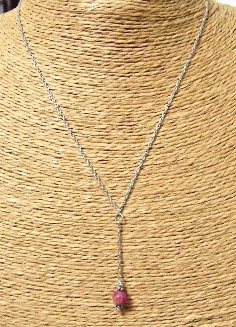 Sterling Silver “NAME YOUR STONE” Gemstone Bead Lariat Necklace…Handmade USA