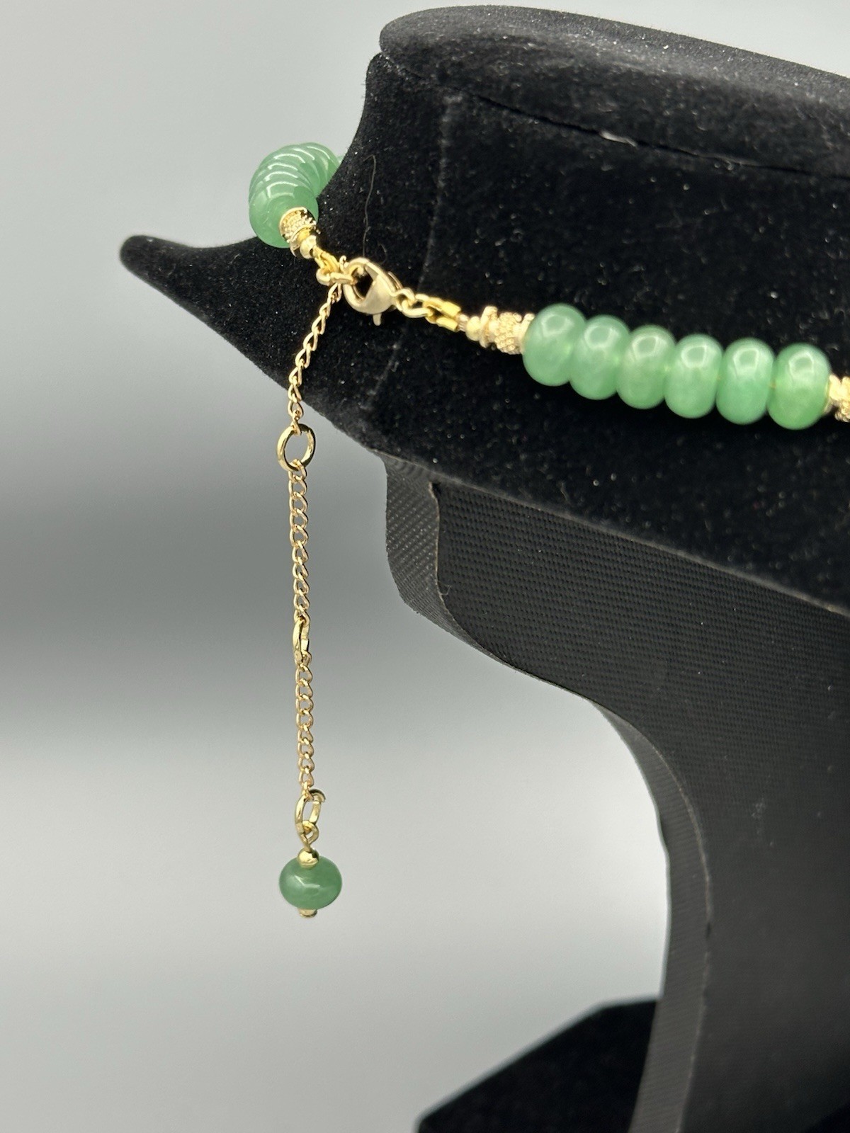 Adjustable Jade Like, Aventurine Bead, Station, Necklace