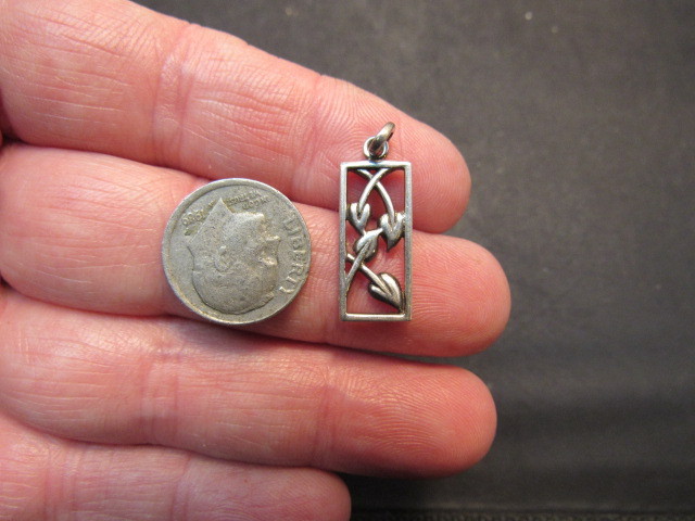 sterling floral charm pendant