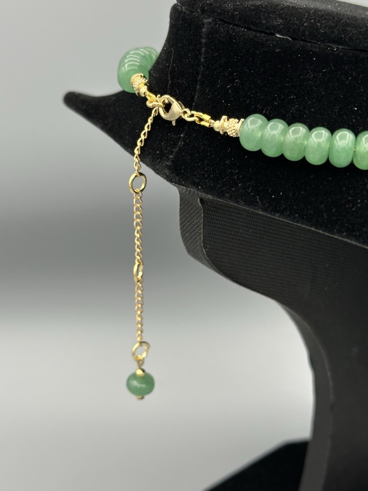 Adjustable Jade Like, Aventurine Bead, Station, Necklace
