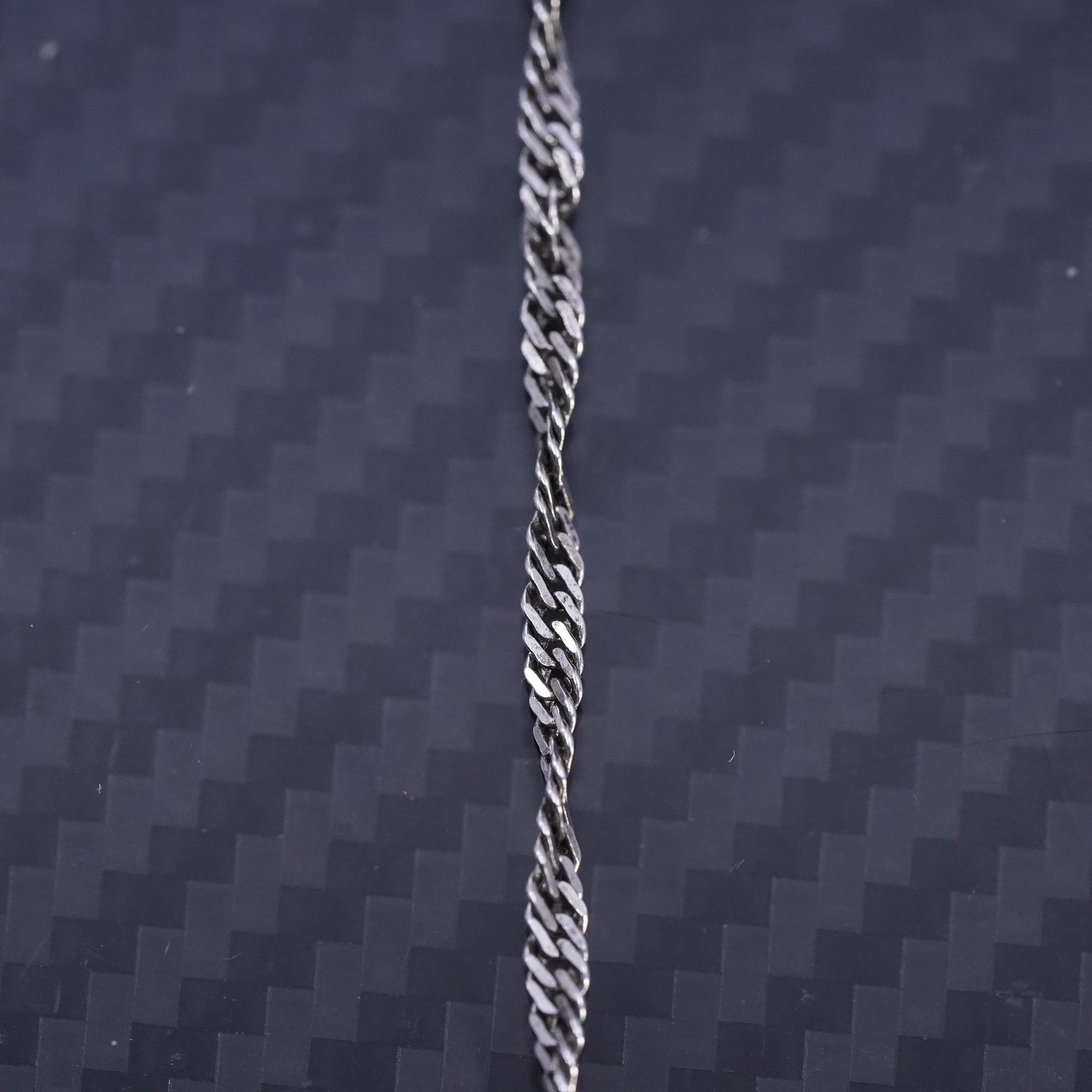 24” 2mm, vintage sterling silver 925 twisted curb chain necklace