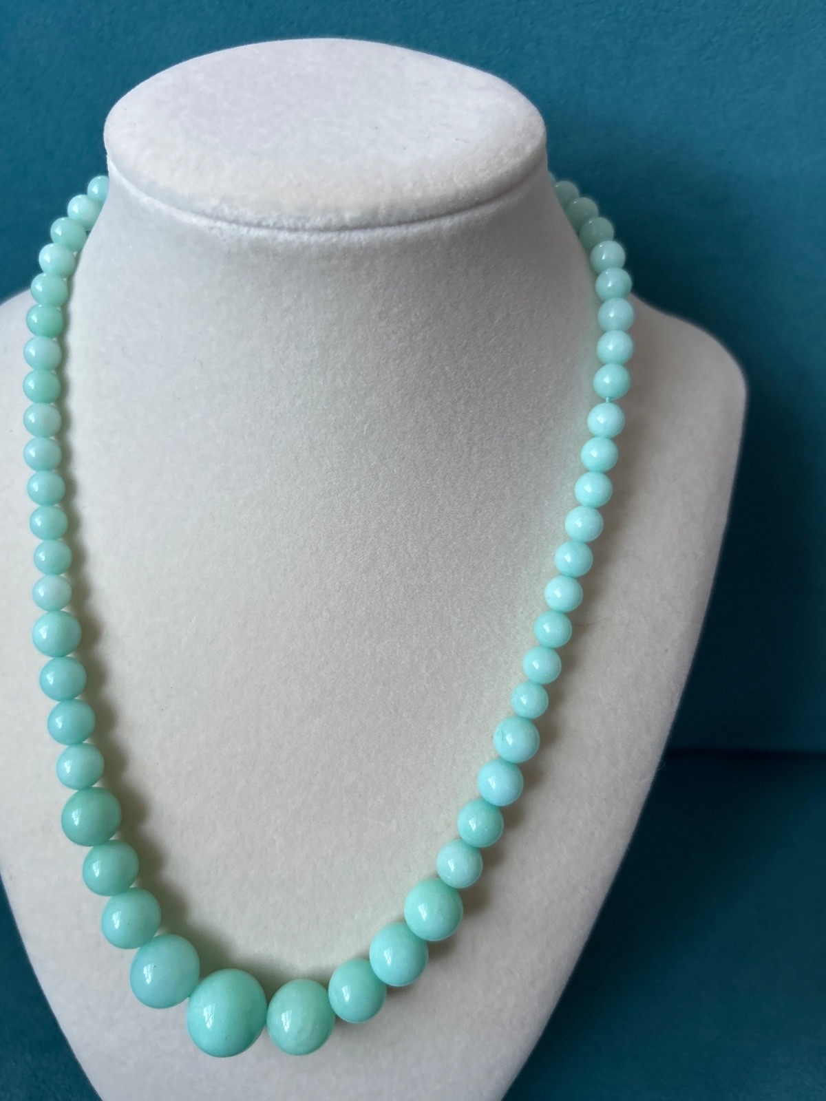 Handcrafted Genuine Blue Brazilian Aquamarine Bead Necklace