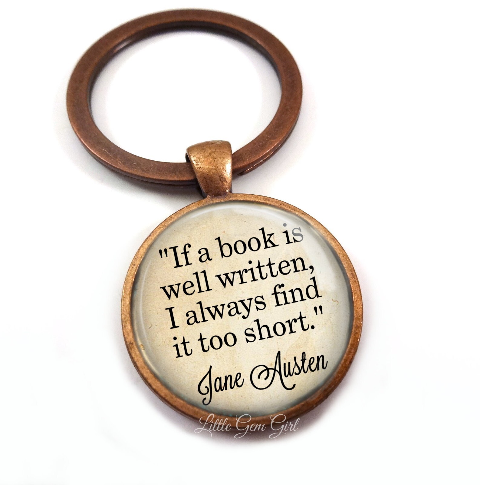 Jane Austen Book Quote Necklace – Booklover Gifts – Classic Literature Jewelry