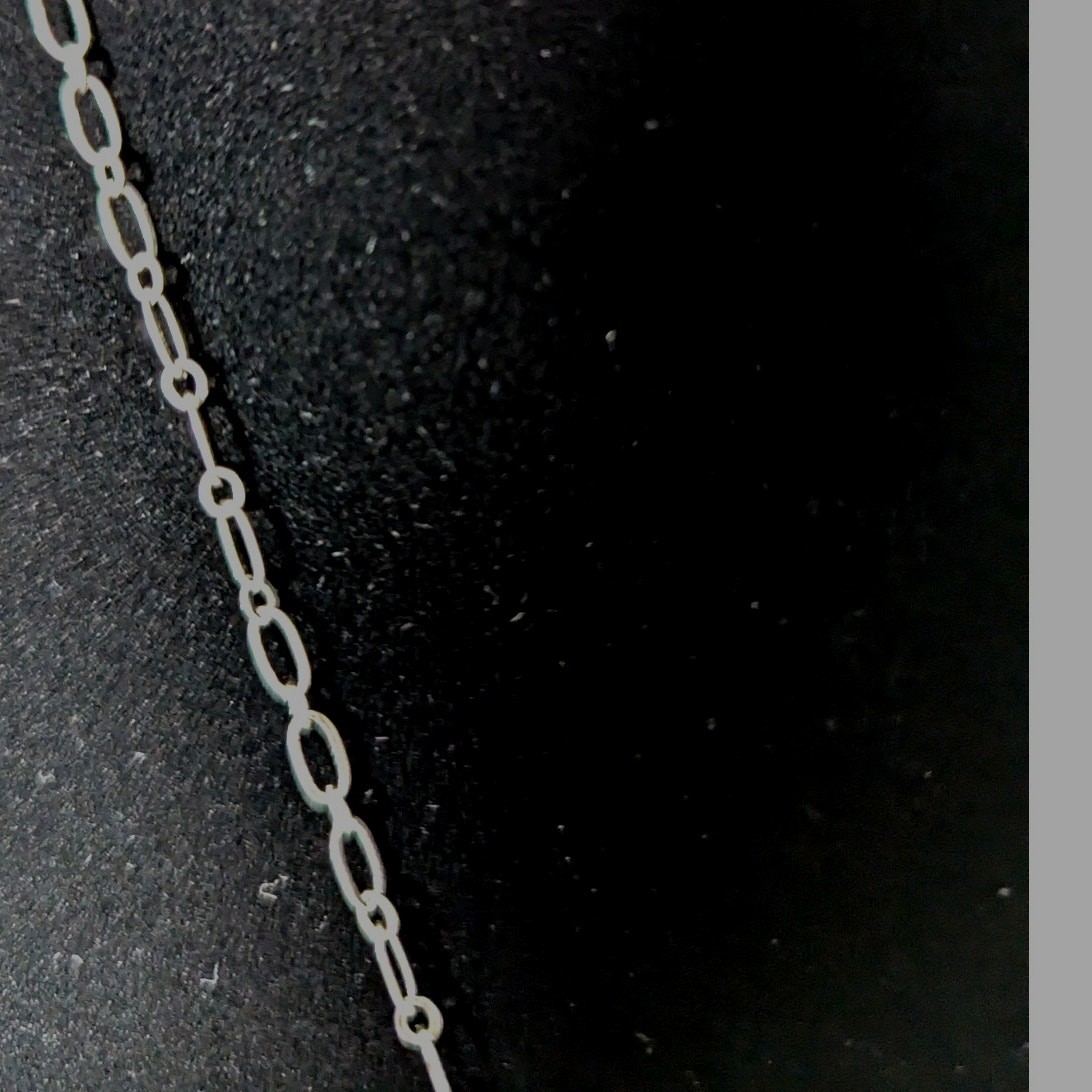 White fused + iridescent glass aurora Pin/Pendant SP 20″ chain 11/4″ x 1 3/4″