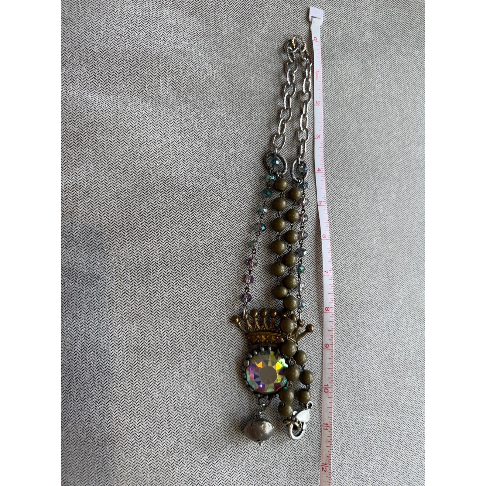 Art by Amy Labbe Queen Crown Sparkle Necklace NWOT
