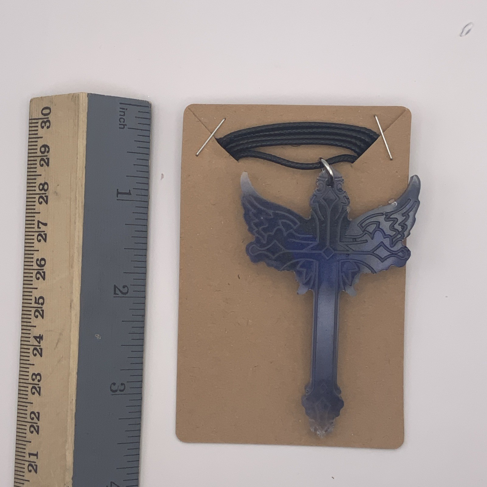 House Of David Handmade Cross Necklace Blue Midnight