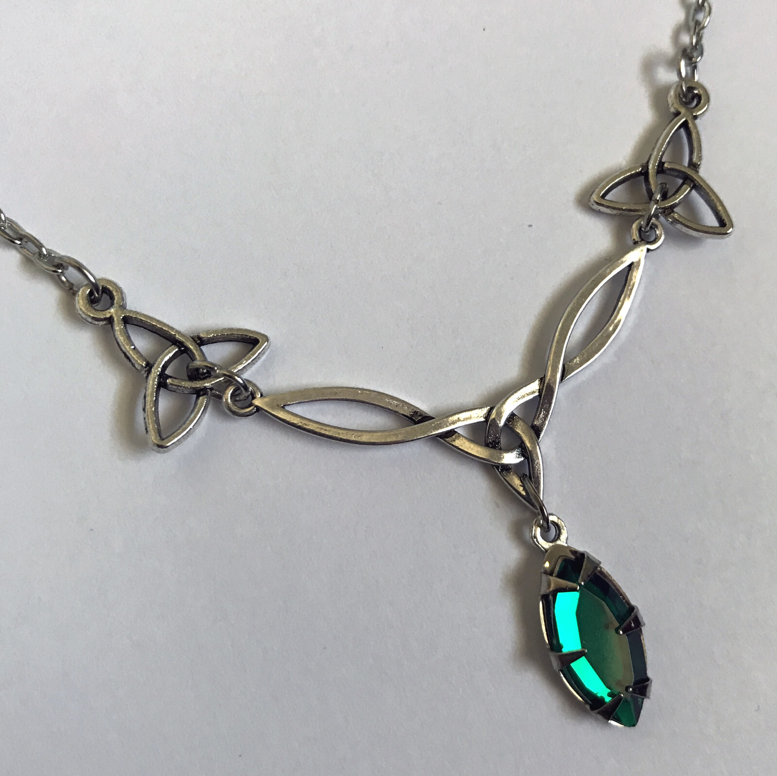 Celtic Trinity Knot Bridal Irish Wedding Silver Necklace Choker Medieval Jewelry
