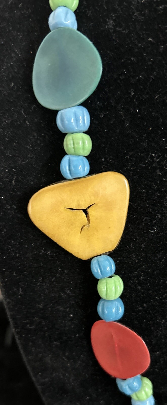 Tagua Nut Necklace Set, 2 Earrings, Multicolor, Artisan Handmade In Ecuador