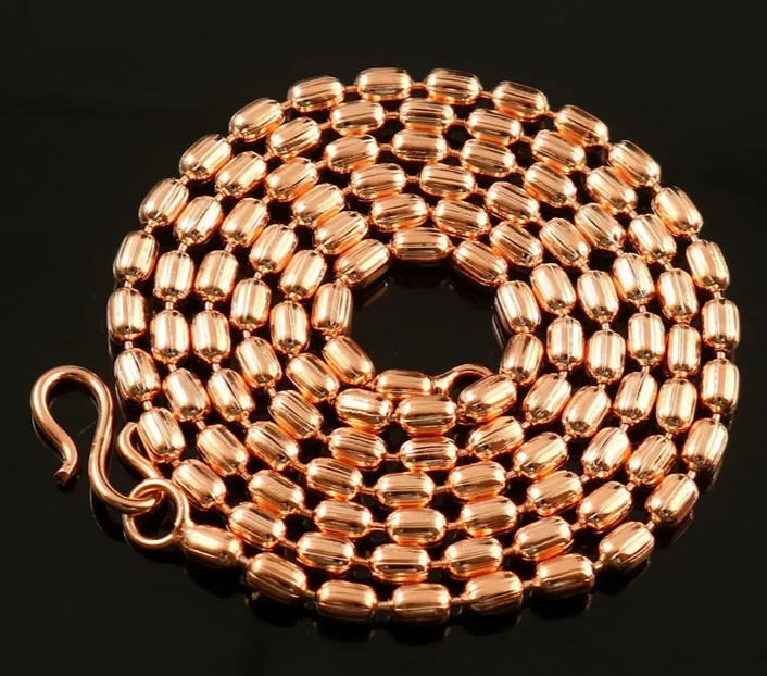 34 inch Pure Copper 4 MM Bar Chain Necklace, Healing Copper Jewelry, Spiritual
