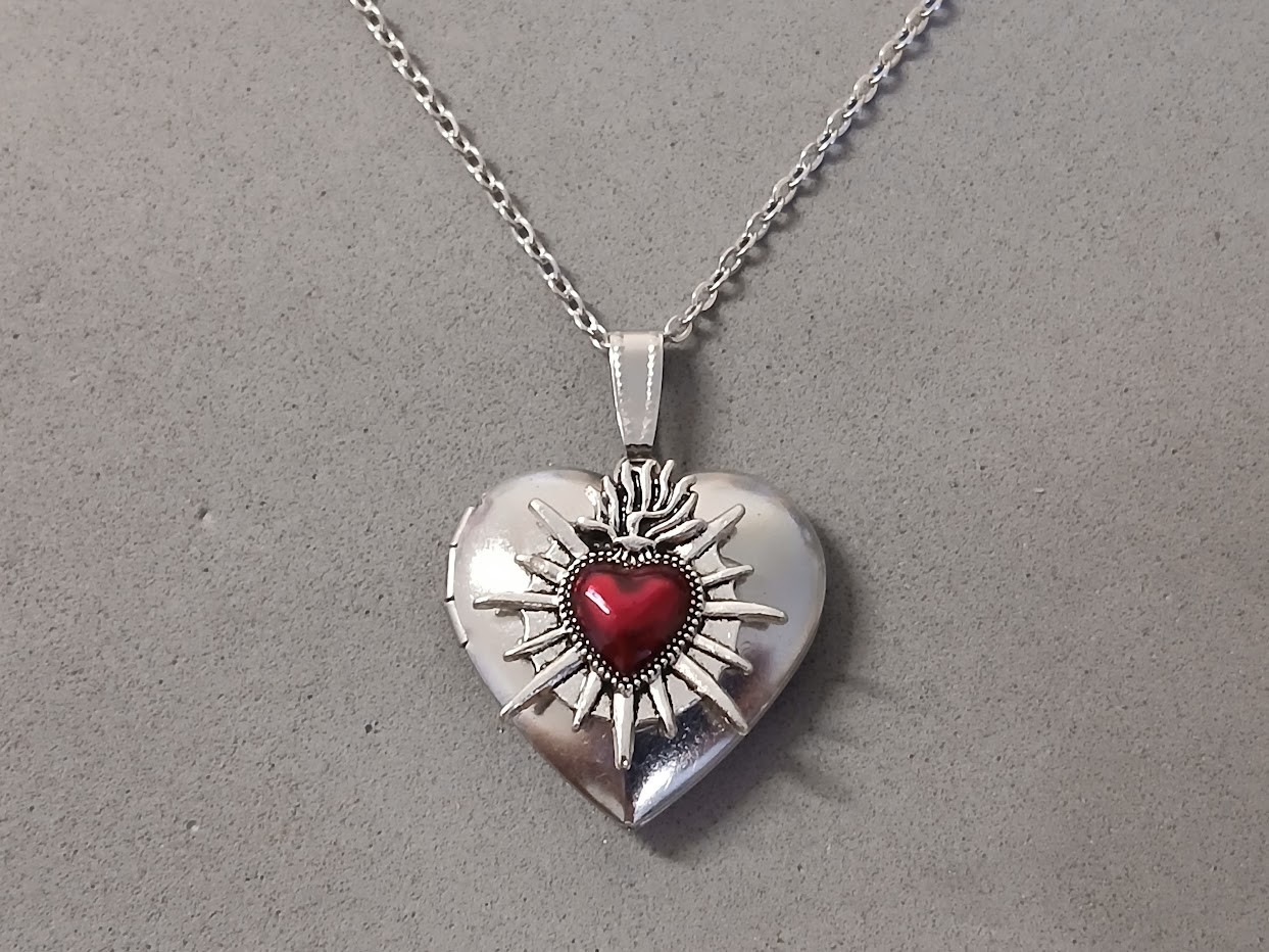 Sacred Heart Locket Necklace