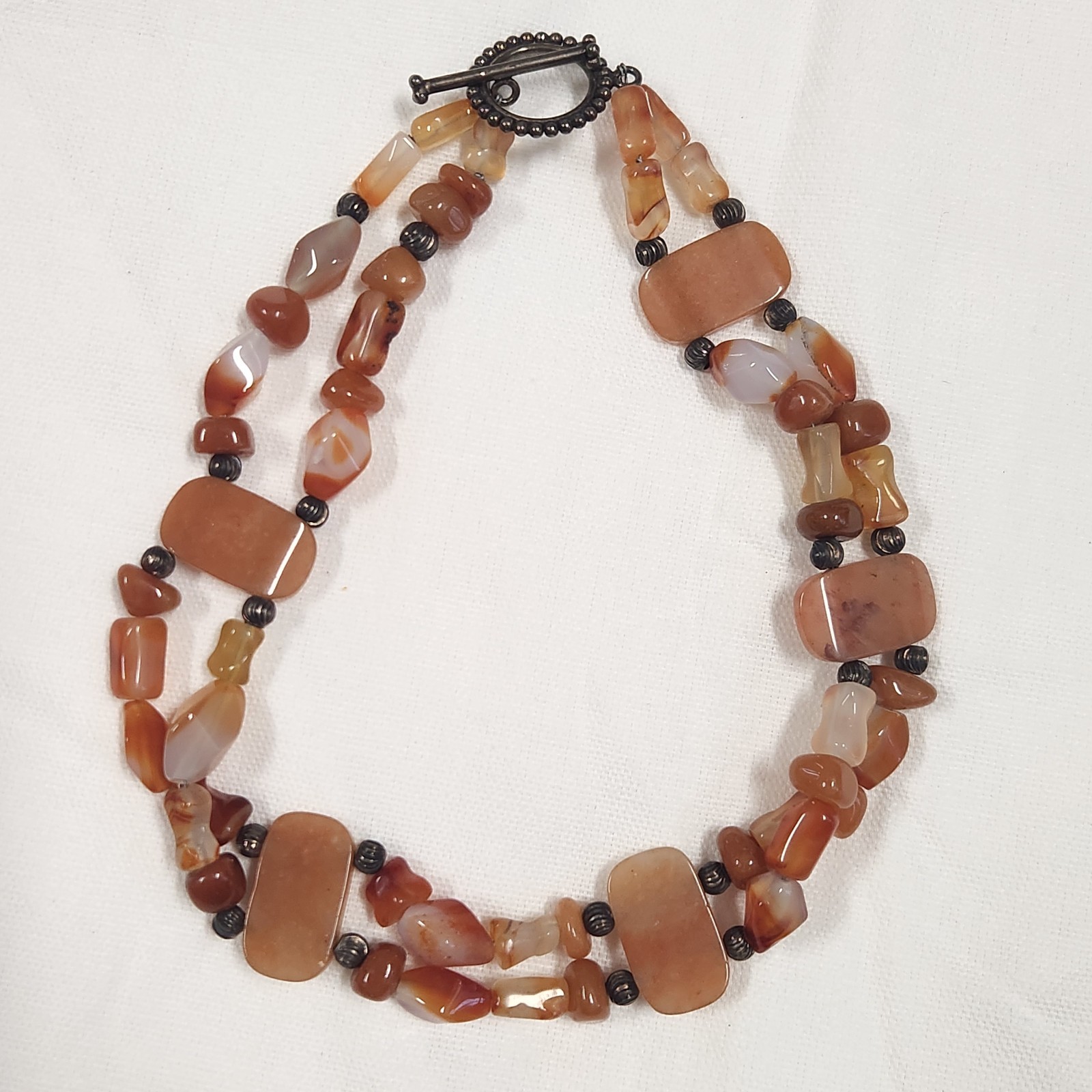 Necklace~Carnelian Agate~Glass Beaded