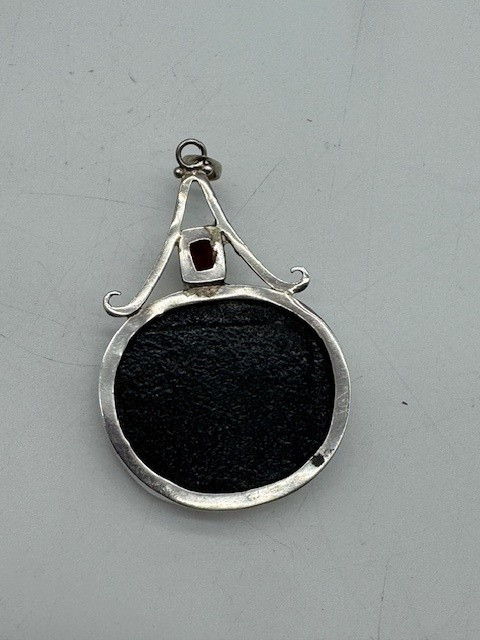 Vintage Ladies Sterling Silver 925 Dichroic Fused Glass Pendant