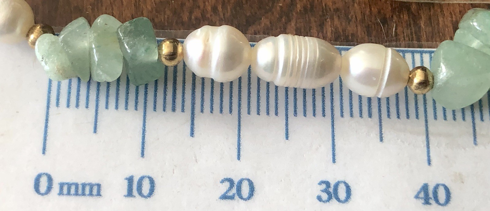 Beautiful Aventurine River Nugget & Genuine Pearl Necklace 18” ~ Healing