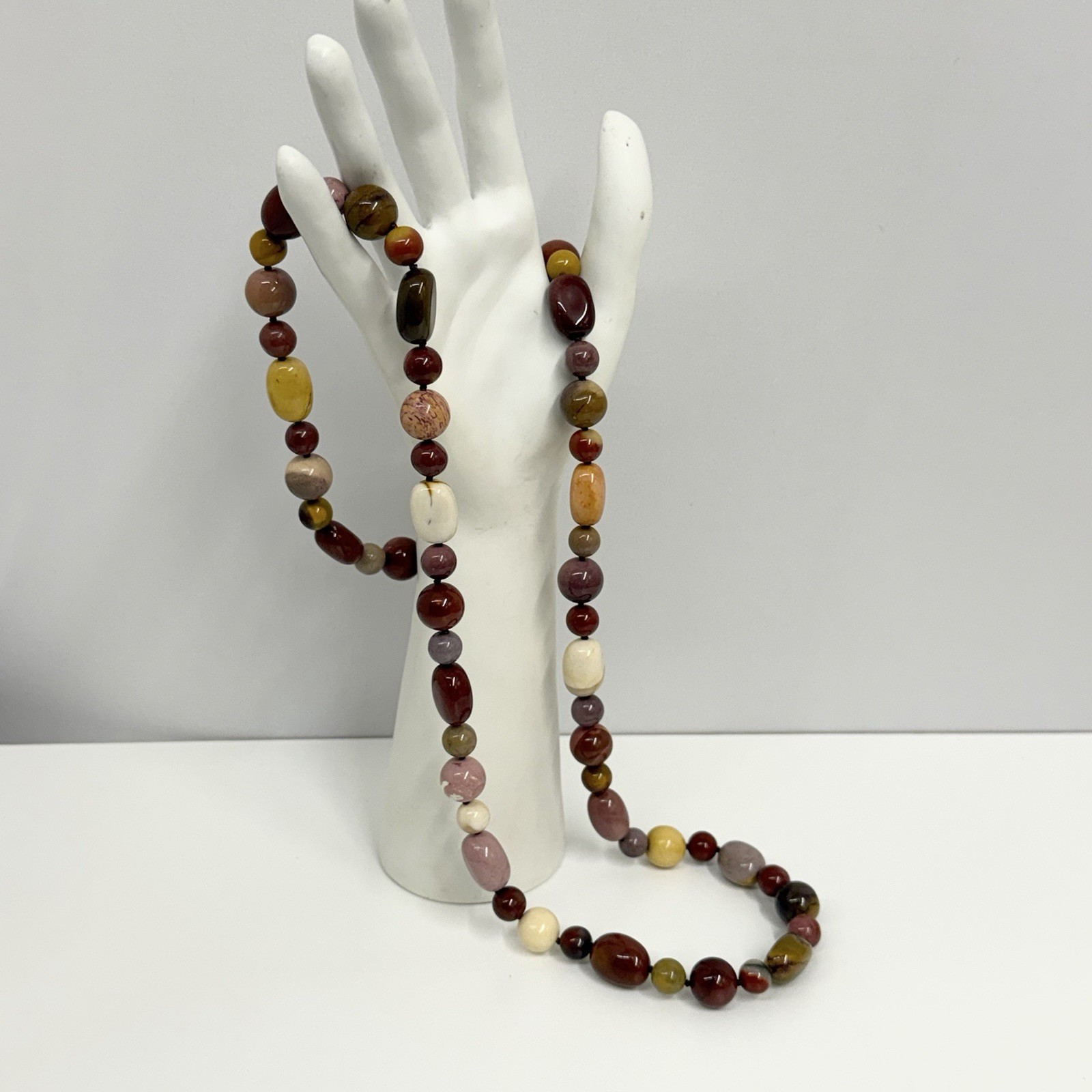 Whitney Kelly Sterling Stone Necklace Long & Chunky Southwestern Earth Tones 36″