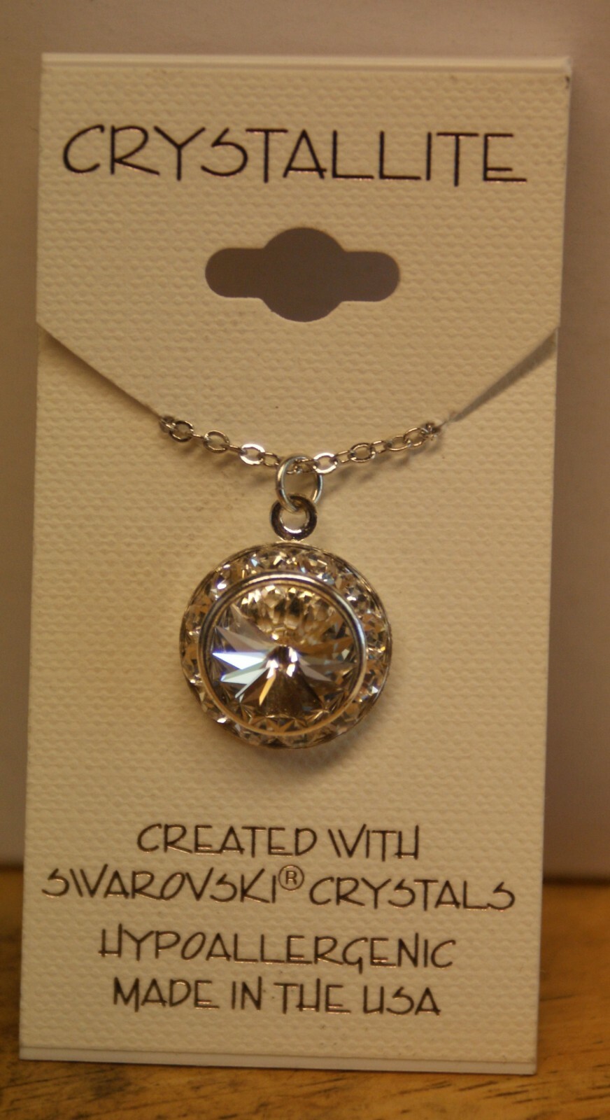 SWAROVSKI CRYSTAL SILVER DEER 18″ PENDANT RIVOLI NECKLACE rz w/RHINESTONES