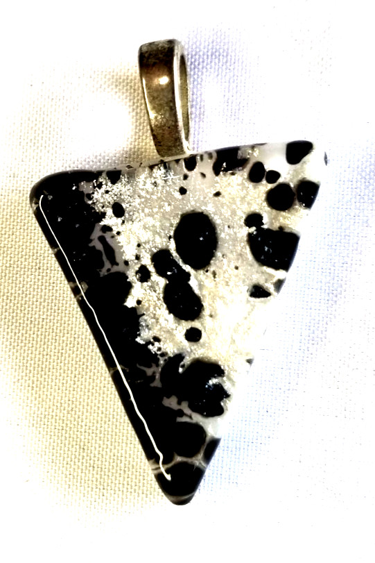 Murano Fused Blown Art Glass Pendant 1.5” For Necklace Triangle Arrow Triangle