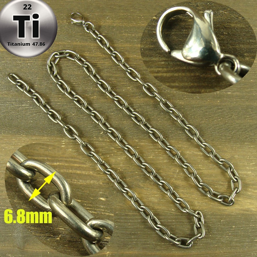 6.8mm width 24″ – 26″ Titanium Anchor chain necklace anti-allergy XH897