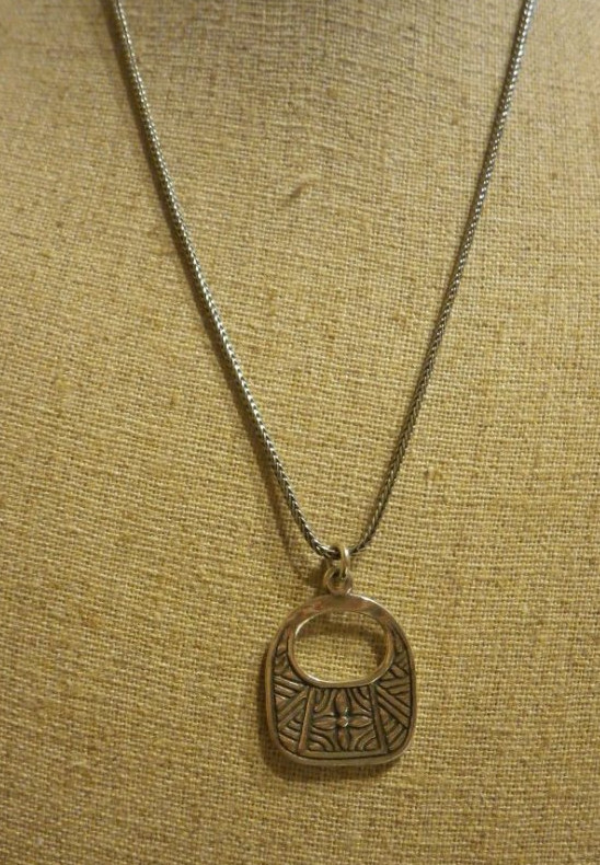 Silpada 925 Sterling Silver Hand Etched Basket Necklace Cross Hammered N1929