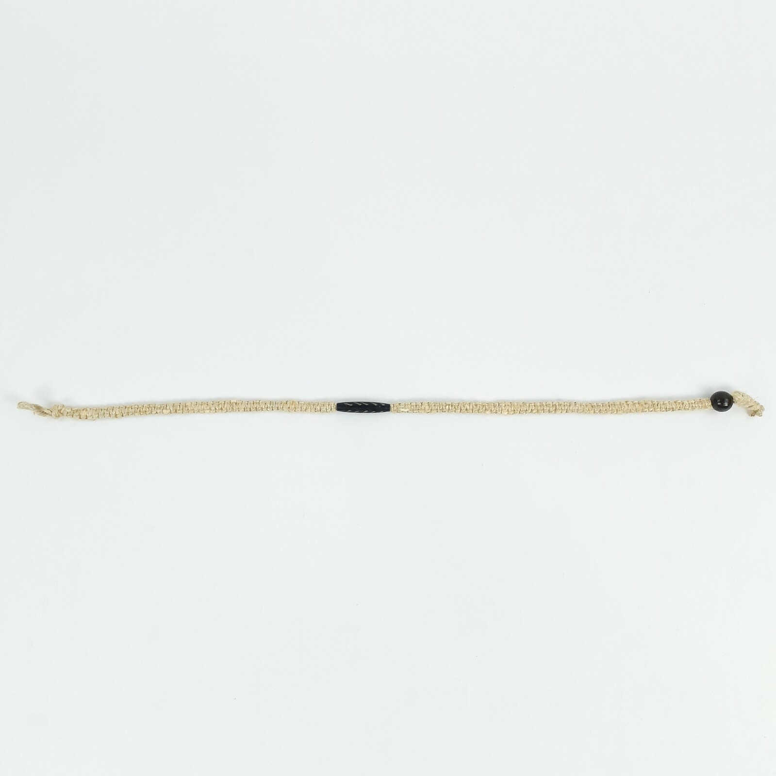 Beaded Handmade Hemp Necklace Boho 19″ Macramé Jewelry & Wood Bead Closure
