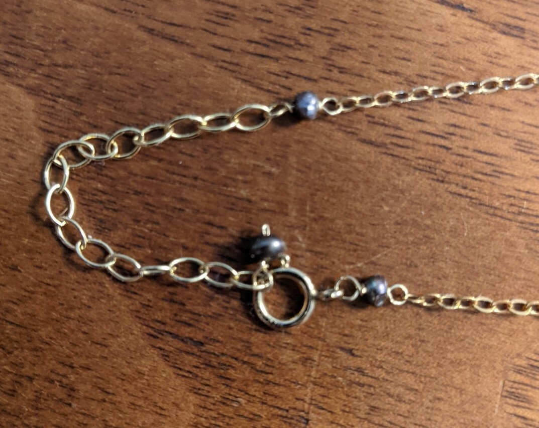 Mother of Pearl Cross Pendant On 9 in 14k Gold Filled Necklace