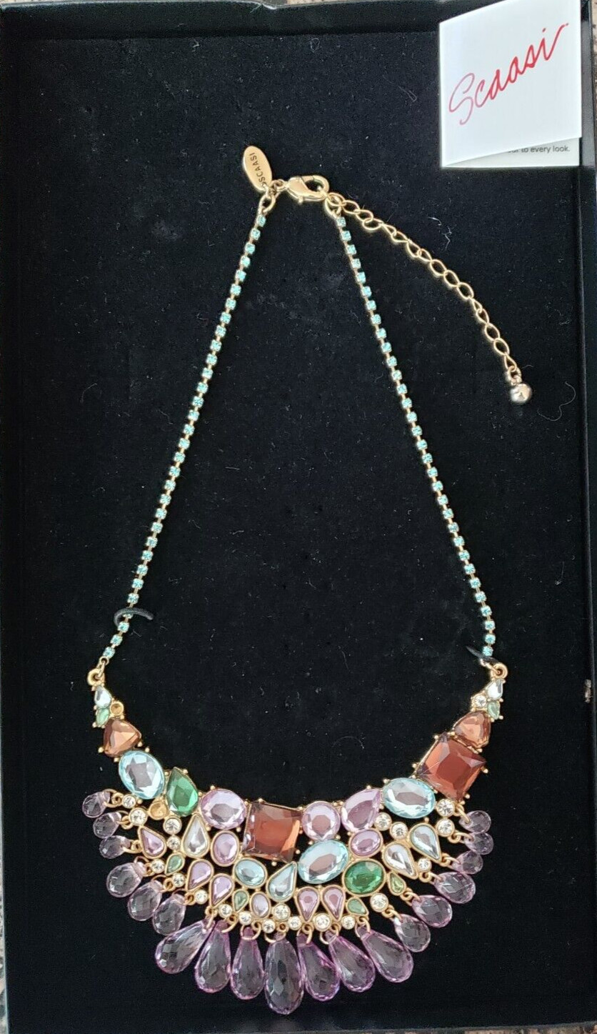 🎄 A Kaleidoscope of Color- Bold Arnold Scaasi Designer Princess Style Necklace