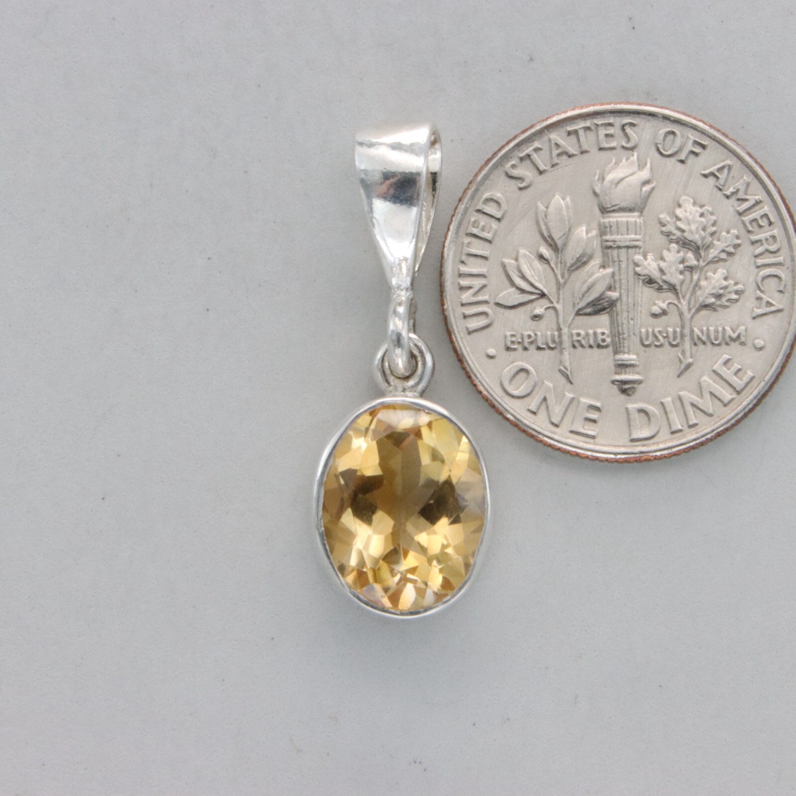 Facetted Yellow CITRINE Spider Pendant 925 STERLING SILVER Genuine Natural #66