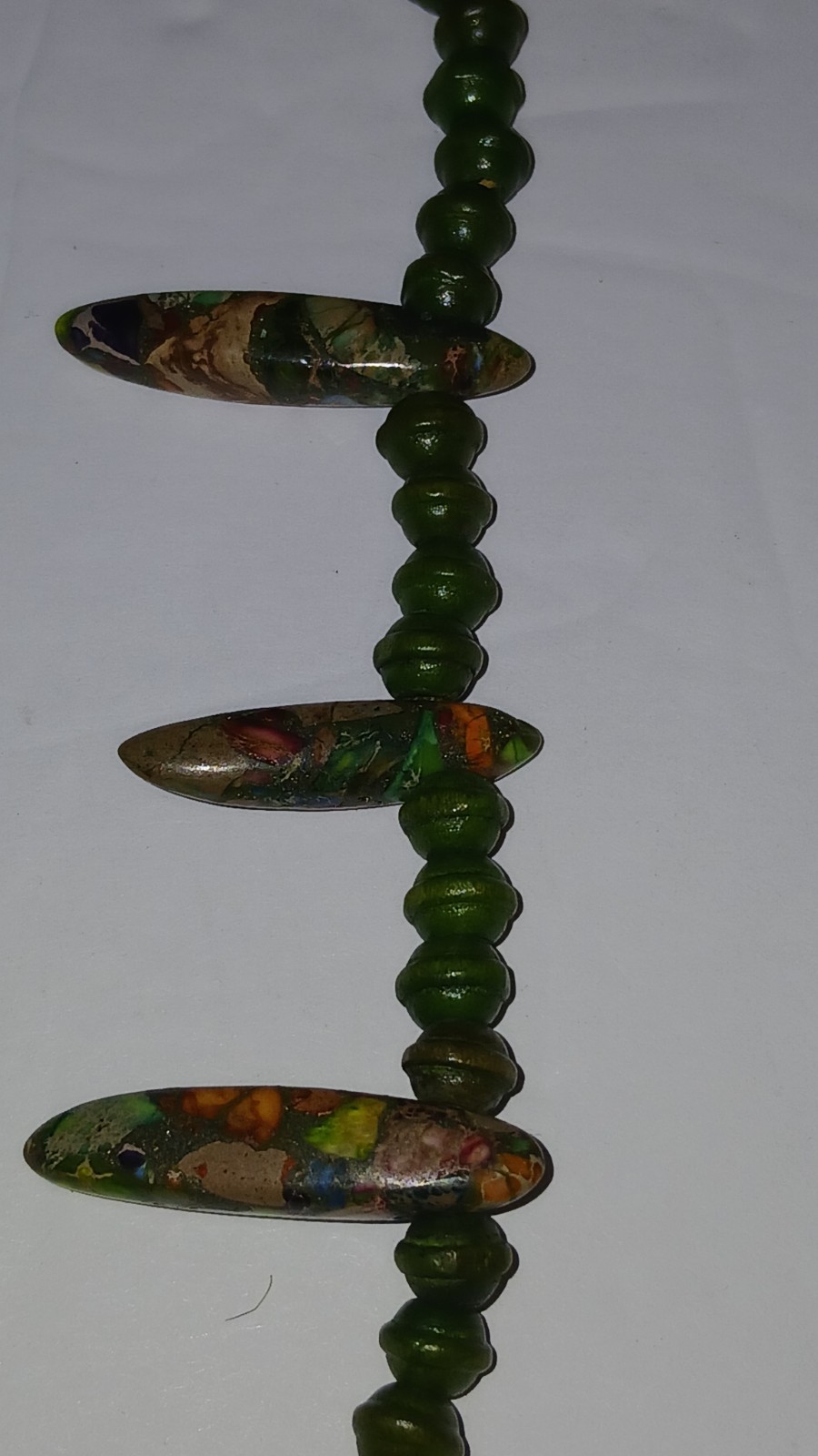 Geeen Wood Bead 21 Inch Rainbow Turquoise And Olive Turquoise Beautiful Neclace