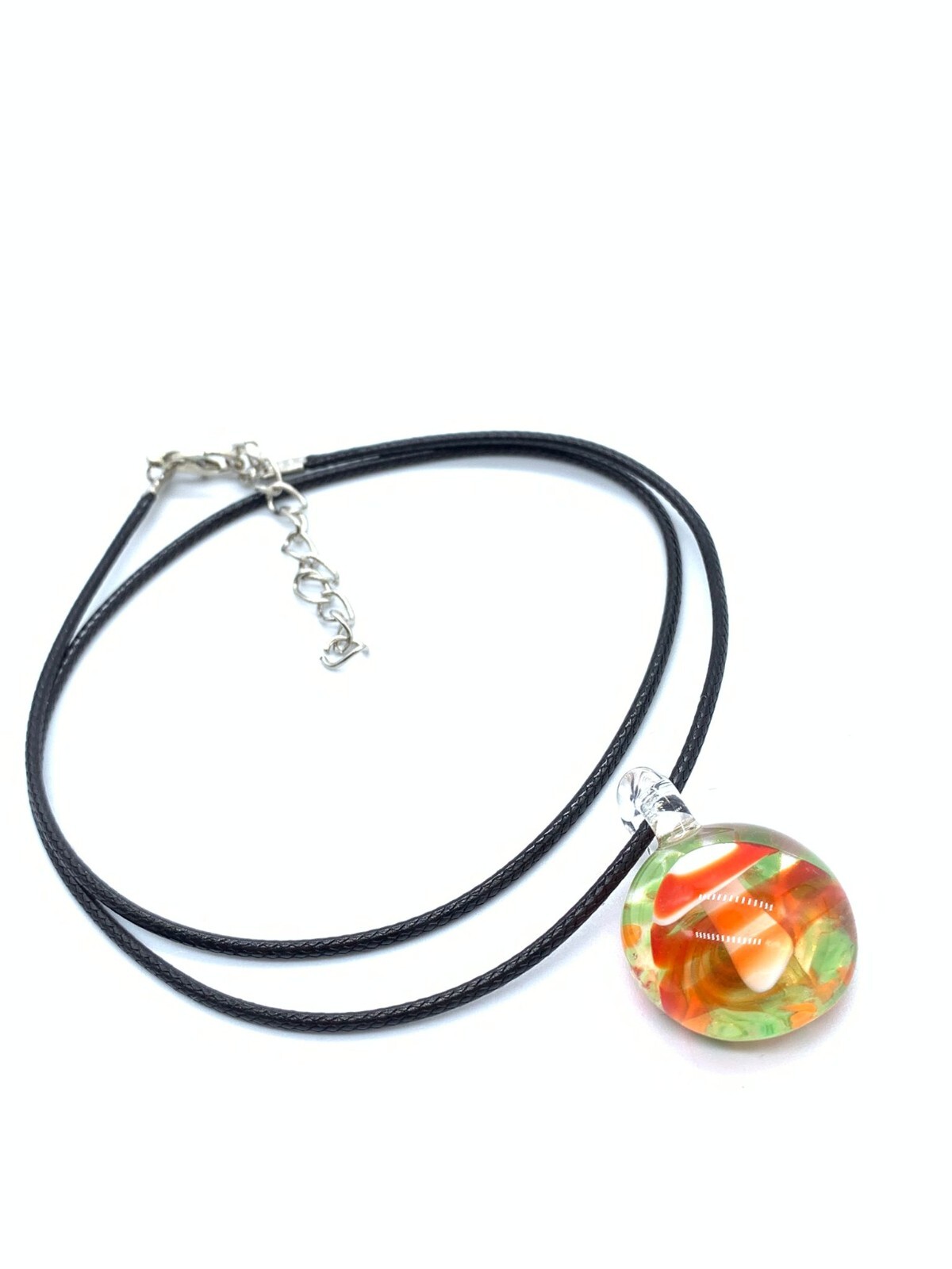 TRENDY Handmade Resin glass Colorful Fungi Mushroom Pendant with free black Cord