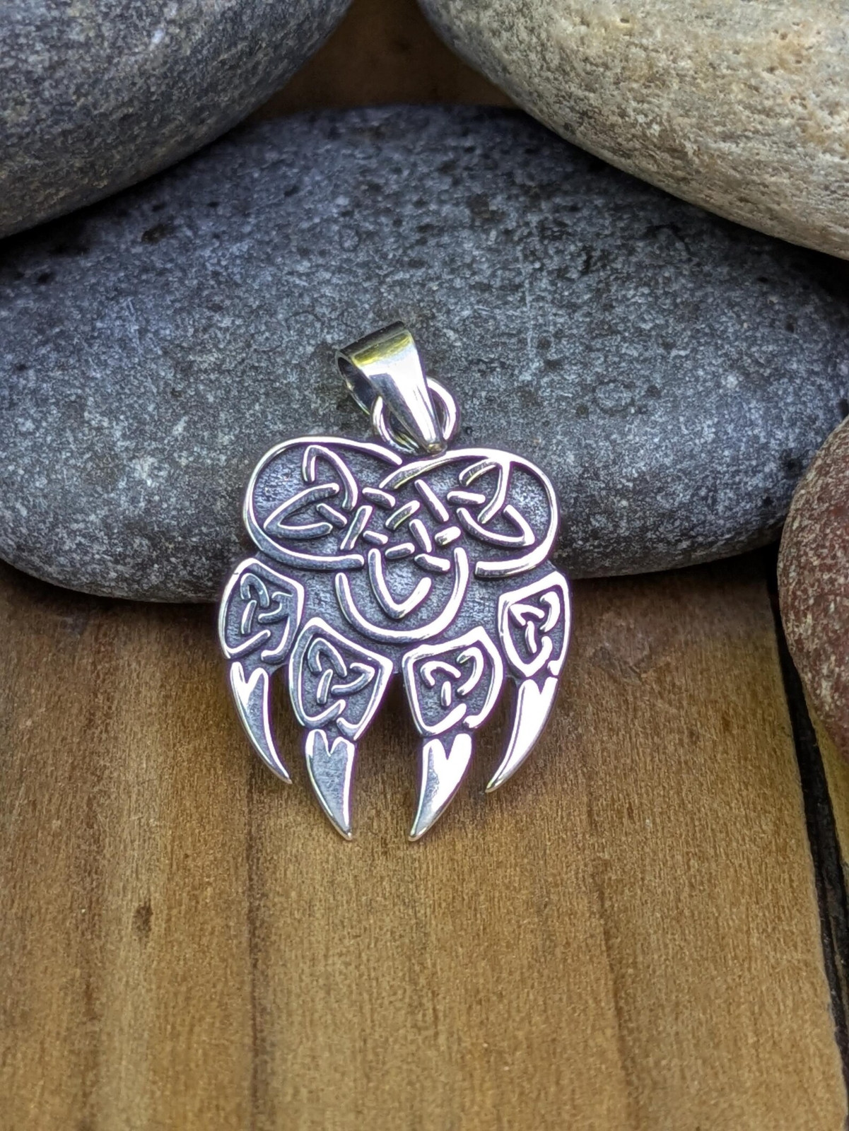 Celtic Bear Paw Sterling Silver Pendant