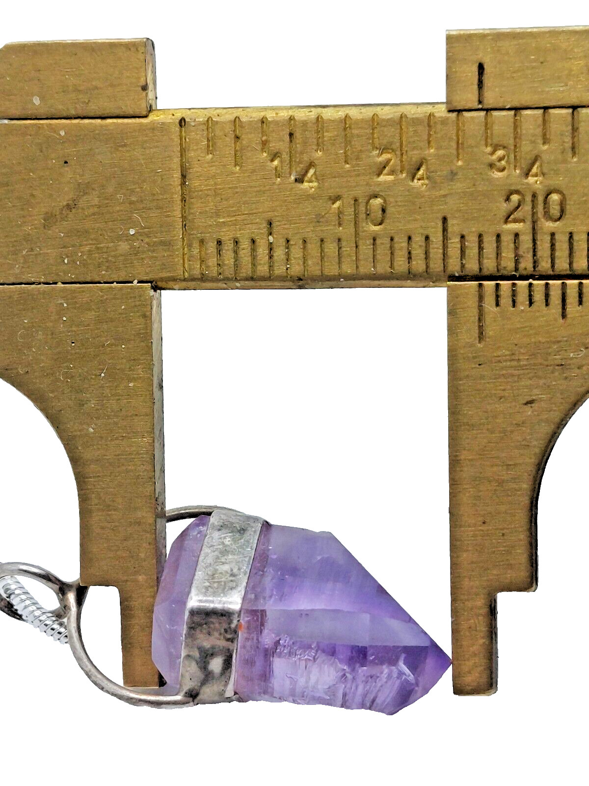 Veracruz Amethyst Crystal Point .925 Pendant On 18″ Snake Chain