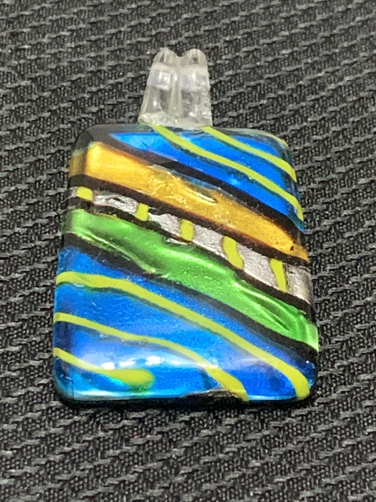 Handcrafted Multicolor Fused Glass Pendant 2.5” Inches