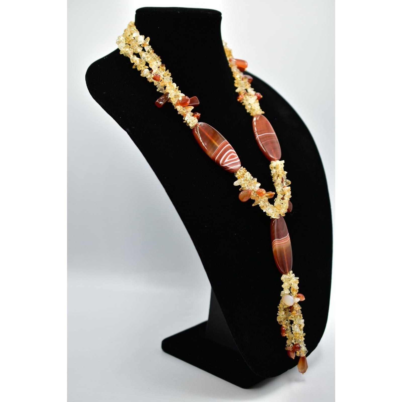 Statement Necklace Alexander Kalifano Heavy Stone Rock Layered Tassel RARE Bin4