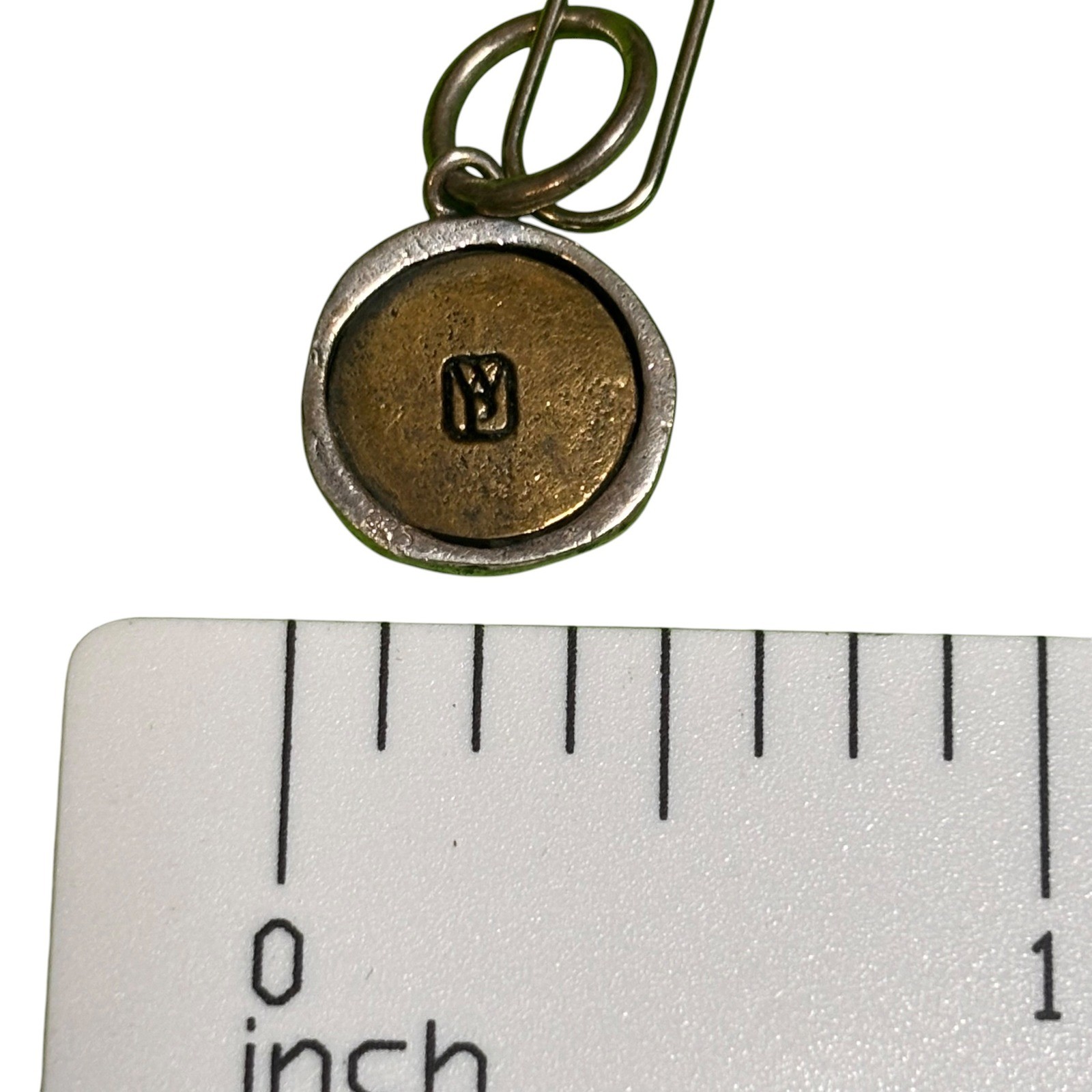 Waxing Poetic Sterling Silver Brass Initial W Wax Seal Charm Pendant Two Tone