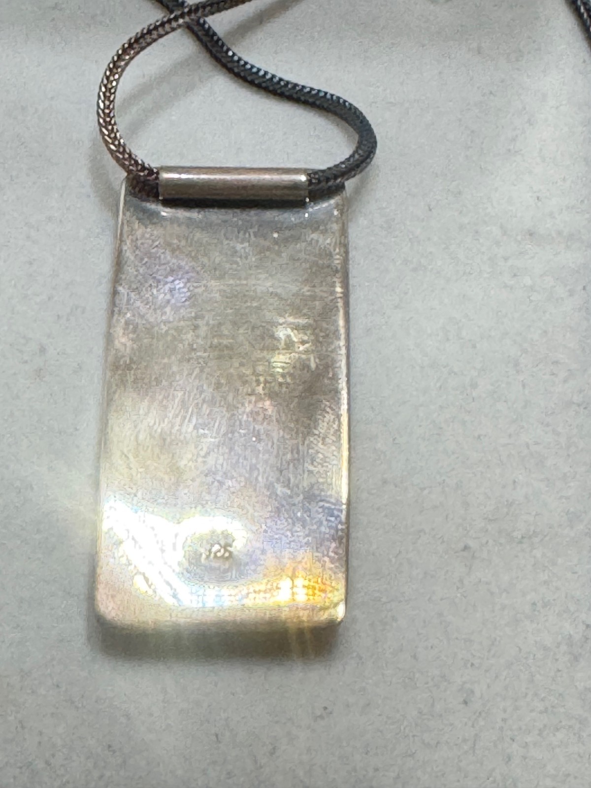 F-087 Turkish ceramic floral tile pendant – sterling silver frame and chain
