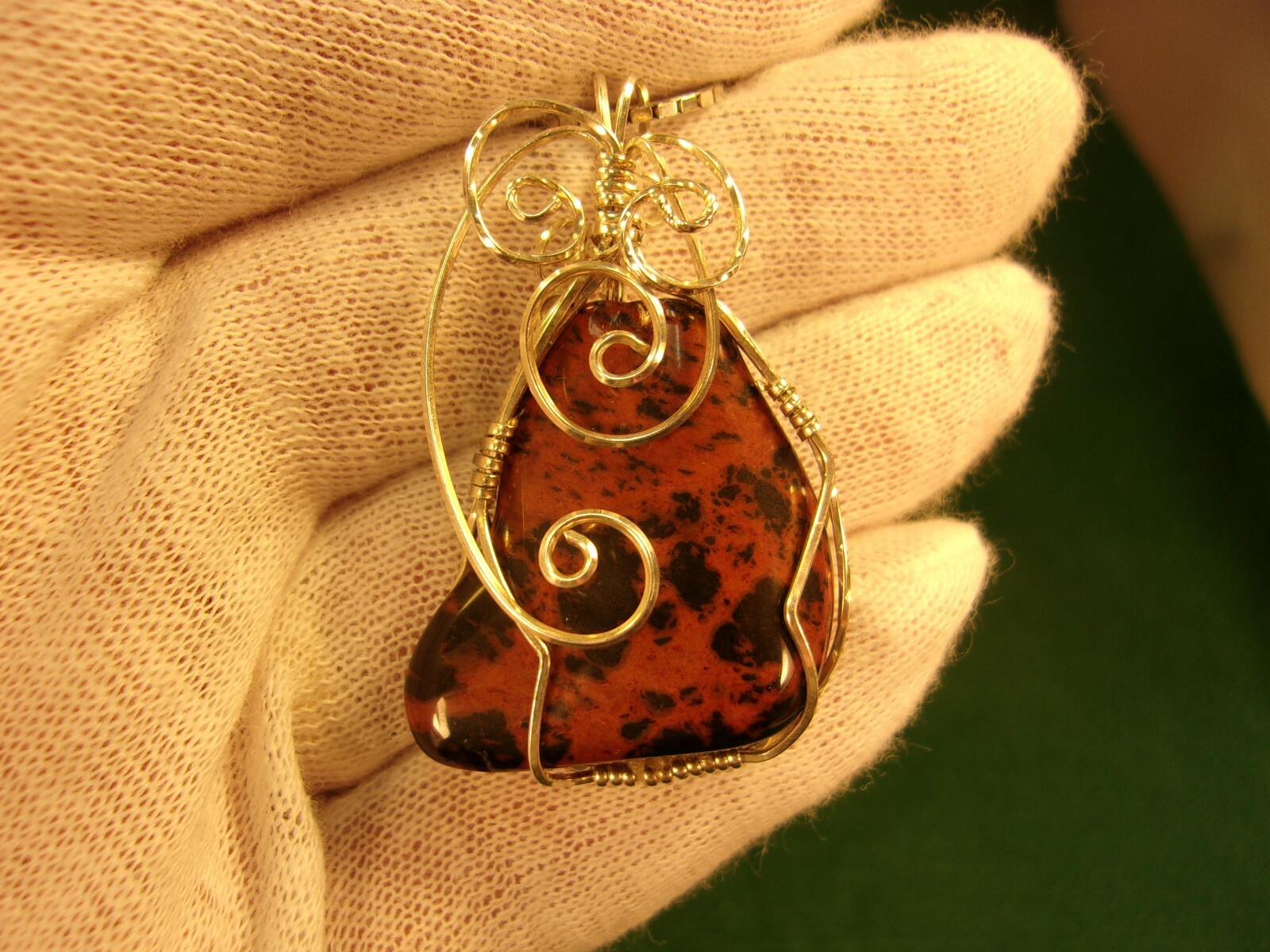 GORGEOUS STERLING SILVER PENDANT/SLIDER, LARGE RED/BLACK JASPER STONE & NECKLACE