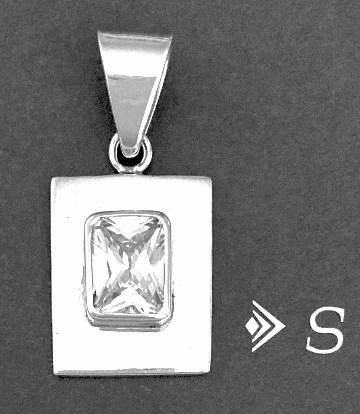 SILPADA Sterling Silver RADIANT CUT CUBIC ZIRCONIA Pendant~#S0296~RETIRED!
