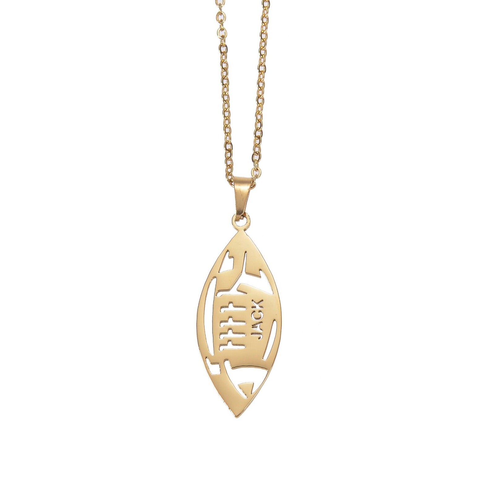 Pendantify Personalized Name Engraved American Football Pendant Necklace