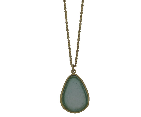 MICHAEL VINCENT MICHAUD Large Pear Shape Pendant in dark green 5006