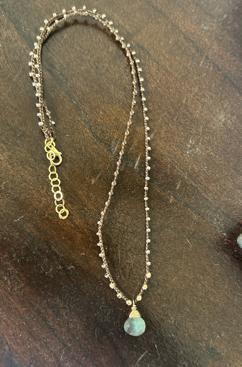 Pyrite Seed Bead Labradorite 14k Gold Filled Necklace Sundance Catalog $148